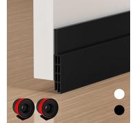 EXTSUD 2 Pack Adhesive Under Door Sweep Weather Stripping Soundproof Rubber Bottom Seal Strip Draft Stopper Draught Excluder, 39" Length x 2" Width (Black)