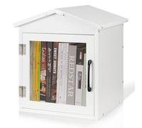 Exttlliy Outdoor Library Outdoor Book Box Storage Small Wooden Cabinet Little Literature Box for Neighborhoods Community and Schools Sharing Books, Flyers, Newspapers, Food and Art