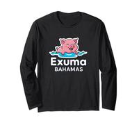 Exuma Bahamas Swimming Pig Caribbean Travel Long Sleeve T-Shirt
