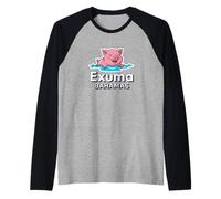 Exuma Bahamas Swimming Pig Caribbean Travel Raglan Baseball Tee