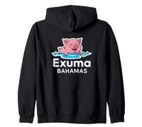 Exuma Bahamas Swimming Pig Caribbean Travel Zip Hoodie