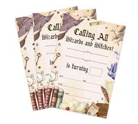 EXW 20 Pack 4"x6" Birthday Invitations with Envelopes, Calling All Wizards And Witches Magical Theme Fill-in Birthday Party Invites for Kids Adults, Party Supplies Decorations Invitation Cards - B05