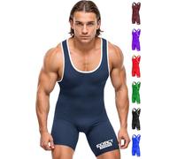 Exxact Sports Men's Wrestling Singlet, High Performance Powerlifting Singlet Wrestling Singlets for Men, Navy, Adult L