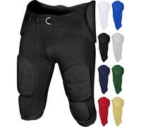 Exxact Sports Proline Integrated Football Pants Adult with 7 Flexible Pads, Football Practice Pants, Men's Football Pants, Black, Large