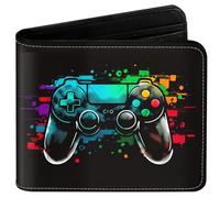 EXXBYELI Teen Boys Cool Wallet Funny Leather Cute Dinosaur Wallets Credit Id Card Cash Holder Black RFID Blocking Zipper Aesthetic Cool Wallet for Teen Boys Male Youth Guys Men Teenager, game-13,