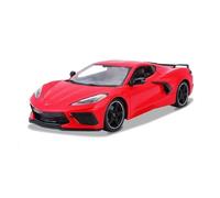 EXYFRUX Die-cast Metal Vehicles 1:18 For Corvette C8 Sports Car Simulation Alloy Car Model Toy Vehicle Static Scale Model Ornaments Collector Cars(Red)