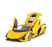 EXYFRUX Die-cast Metal Vehicles 1/18 Scale For Lamborghini SIAN FKP37 Supercar Die Casting Alloy Car Model Mini Simulation Vehicle Dynamic Display Model Collector Cars(Yellow)