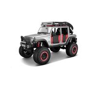 EXYFRUX Die-cast Metal Vehicles 1:24 For Jeep Wrangler 2015 SUV Simulation Alloy Car Model Toy Vehicle Static Scale Model Ornaments Collector Cars(Chrome)