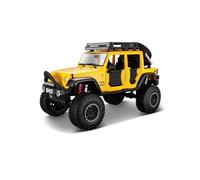EXYFRUX Die-cast Metal Vehicles 1:24 For Jeep Wrangler 2015 SUV Simulation Alloy Car Model Toy Vehicle Static Scale Model Ornaments Collector Cars(Yellow)