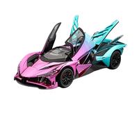 EXYFRUX Die-cast Metal Vehicles 1:24 Scale For Apollo EVO Supercar Alloy Car Model Fully Open Door Sound And Light Pull-Back Static Vehicle Model Gift Collector Cars(Powder blue)