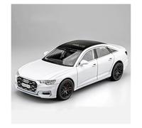 EXYFRUX Die-cast Metal Vehicles 1:24 Scale For Audi Classic A6 Luxury Car Simulation Alloy Car Model Sound And Light Pull-back Vehicle Model Decorations Collector Cars(White)