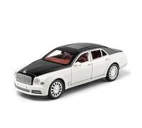 EXYFRUX Die-cast Metal Vehicles 1：24 Scale For Bentley Mulsanne Luxury Cars Alloy Car Model Fully Open Door Sound And Light Pull-Back Vehicle Model Collector Cars(White)