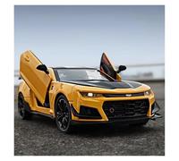 EXYFRUX Die-cast Metal Vehicles 1：24 Scale For Chevrolet Camaro Classic Sports Car Die Casting Alloy Car Model Simulation Mini Vehicle Dynamic Display Model Collector Cars(Yellow)