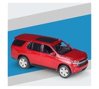 EXYFRUX Die-cast Metal Vehicles 1:24 Scale For Chevrolet Tahoe SUV Classic Diecast Alloy Car Model Miniature Simulation Vehicle Model Decorative Collection Collector Cars(Red)