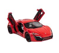 EXYFRUX Die-cast Metal Vehicles 1：24 Scale For LYKAN Hypersport Supercar Alloy Car Model Fully Open Door Sound And Light Pull-Back Vehicle Model Collector Cars(Red)