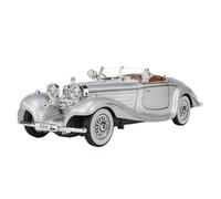 EXYFRUX Die-cast Metal Vehicles 1:24 Scale For Mercedes-Benz 500K Alloy Car Model Metal Diecast Static Miniature Vehicle Home Decor Collector Cars(Silver)