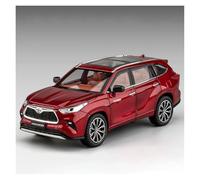 EXYFRUX Die-cast Metal Vehicles 1:24 Scale For Toyota Highlander Classic SUV Diecast Alloy Car Model Miniature Simulation Vehicle Model Collection Collector Cars(Red)