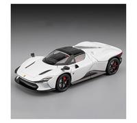 EXYFRUX Die-cast Metal Vehicles 1:32 For Ferrari SP3 Supercar Alloy Car Model Simulation Sound And Light Vehicle Model Ornaments Hobby Collector Cars(White)