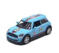 EXYFRUX Die-cast Metal Vehicles 1：32 Scale For BMW Mini Cooper Diecast Alloy Car Model Simulation Sound And Light Vehicle Model Ornaments Collector Cars(Blue)