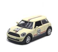 EXYFRUX Die-cast Metal Vehicles 1：32 Scale For BMW Mini Cooper Diecast Alloy Car Model Simulation Sound And Light Vehicle Model Ornaments Collector Cars(Beige)