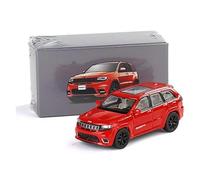 EXYFRUX Die-cast Metal Vehicles 1:64 For Jeep Grand Cherokee SUV Diecast Alloy Car Model Miniature Simulation Vehicle Model Ornaments Hobby Collector Cars(Red)