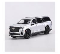 EXYFRUX Die-cast Metal Vehicles 1/64 Scale For Cadillac Escalade ESV SUV 2023 Diecast Alloy Car Model Miniature Simulation Vehicle Model Decoration Present Collector Cars(Silver)