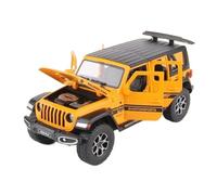 EXYFRUX Die-cast Metal Vehicles For Jeep Wrangler Rubicon 1:22 Scale Alloy Car Model Dynamic Simulation Vehicle Toy Model Exhibits Gift Collector Cars(Yellow)