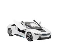 EXYFRUX Die-cast Metal Vehicles Simulation 1/22 Scale For BMW I8 New Energy Supercar Diecast Alloy Car Model Miniature Vehicle Model Present Collector Cars(White)