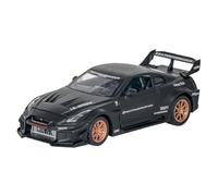 EXYFRUX Die-cast Metal Vehicles Simulation 1:24 For Nissan God Of War GTR Die-cast Alloy Car Models Sound And Light Pull-Back Static Vehicle Model Collector Cars(Black)