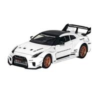 EXYFRUX Die-cast Metal Vehicles Simulation 1:24 For Nissan God Of War GTR Die-cast Alloy Car Models Sound And Light Pull-Back Static Vehicle Model Collector Cars(White)