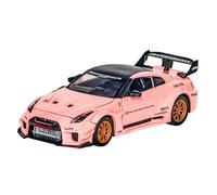 EXYFRUX Die-cast Metal Vehicles Simulation 1:24 For Nissan God Of War GTR Die-cast Alloy Car Models Sound And Light Pull-Back Static Vehicle Model Collector Cars(Pink)