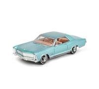 EXYFRUX Die-cast Metal Vehicles Simulation 1/24 Scale For Buick Riviera Gran Sport 1965 Diecast Alloy Car Model Miniature Vehicle Model Present Collector Cars(Blue)