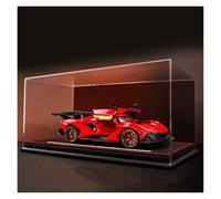 EXYFRUX Die Casting 1:24 For Apollo IE Alloy Supercar Model Simulation Sound And Light Pull-back Car Fully Open Door Vehicle Model Collection Presents Decoration(Red with display box)