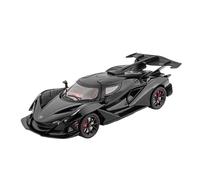EXYFRUX Die Casting 1:24 For Apollo IE Alloy Supercar Model Simulation Sound And Light Pull-back Car Fully Open Door Vehicle Model Collection Presents Decoration(Black)