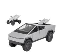 EXYFRUX Die Casting 1:24 For Tesla Classic Model 3 Pickup RV Alloy Car Model Simulation Sound And Light Pull-back Car Model Collection Display Presents Decoration(Pickup Silver)