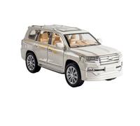 EXYFRUX Die Casting 1:24 For Toyota Prado Land Cruiser Series Alloy Simulation Car Model Sound And Light Pull-back Miniature Model Collection Presents Decoration(1:24 Land Cruiser White)