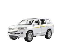 EXYFRUX Die Casting 1:24 For Toyota Prado Land Cruiser Series Alloy Simulation Car Model Sound And Light Pull-back Miniature Model Collection Presents Decoration(1:32 Land Cruiser White)