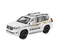 EXYFRUX Die Casting 1:24 For Toyota Prado Land Cruiser Series Alloy Simulation Car Model Sound And Light Pull-back Miniature Model Collection Presents Decoration(1:18 Prado White)