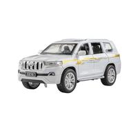 EXYFRUX Die Casting 1:24 For Toyota Prado Land Cruiser Series Alloy Simulation Car Model Sound And Light Pull-back Miniature Model Collection Presents Decoration(1:32 Prado White)