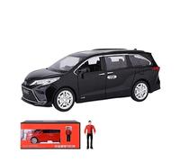 EXYFRUX Die Casting 1:24 For Toyota Sienna Business MPV Alloy Car Model Simulation Fully Open Door Pull-back Vehicle Model Collection Presents Decoration(Black)