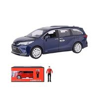 EXYFRUX Die Casting 1:24 For Toyota Sienna Business MPV Alloy Car Model Simulation Fully Open Door Pull-back Vehicle Model Collection Presents Decoration(Blue)
