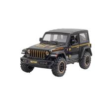 EXYFRUX Die Casting 1:32 1:22 For Jeep Wrangler Rubicon Simulation Alloy Car Model Sound And Light Fully Open Door Miniature Vehicle Model Presents Decoration(1:32 Rubicon Black)