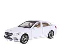 EXYFRUX Die Casting 1:32 For Mercedes-Benz C260L Simulation Alloy Car Model Fully Open Door Pull-back Vehicle Model Collection Ornaments Presents Decoration(White)