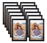 EXYGLO 12 Pack 12x8 Photo Frame Black, Multiple 8x12 Picture Frame for Wall & Tabletop Display