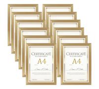 EXYGLO 12 Pack Gold A4 Picture Frame Set, Versatile A4 Photo Frames - Ideal for Wall or Desk Display of Prints in Home and Office
