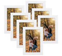 EXYGLO 6x4 Photo Frames Set of 7, White Picture Frame 6x4 for Wall and Tabletop Diaplay- Ideal for Living Room, Bedroom, Hallway or Office