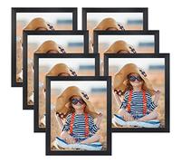 EXYGLO 8x10 Photo Frame Set of 7, Black 10x8 Picture Frames for Wall and Tabletop Diaplay- Ideal for Living Room, Bedroom, Hallway or Office