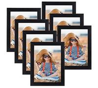 EXYGLO 8x6 Photo Frame Set of 7, Black 8x6 Picture Frames for Wall and Tabletop Diaplay- Ideal for Living Room, Bedroom, Hallway or Office