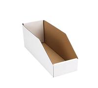 EXYGLO Cardboard Boxes, Pack of 35 Corrugated Storage Bins 12x4x4.5inch Pantry Organizer Bins for Shelves Garage Office Organization