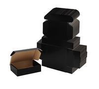 EXYGLO Shipping Cardboard Boxes for Small Business, Packing and Mailing, 7x5x2 - Pack of 25, Black